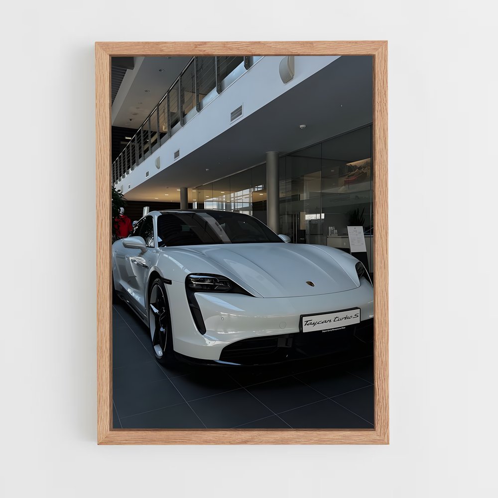 Poster Turbo Blanc – affiche Porsche (vue 4)